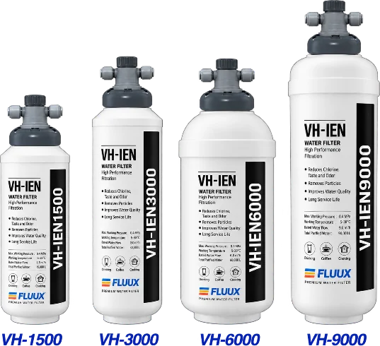 FLUUX VH-IEN 1500, 3000, 6000 and 9000 water filters